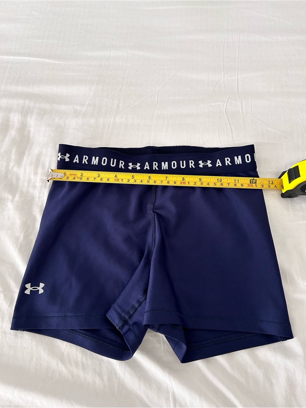 Under Armour Navy Blue Compression Shorts with Branded Waistband